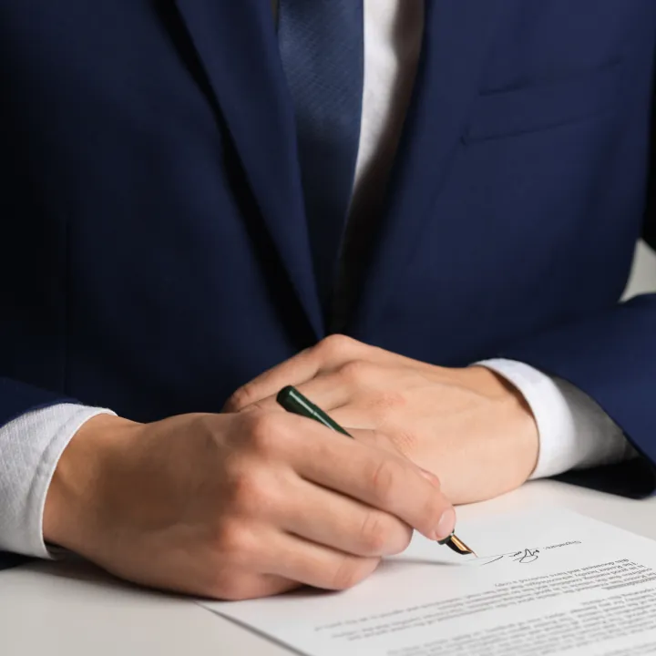 Signature d’un document patrimonial